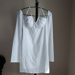 sunnyme Women off the shoulder bell sleeve mini dress